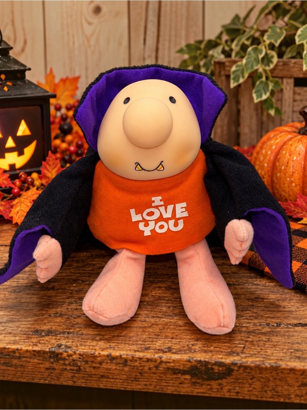 Vintage 1993 American Greetings Ziggy Dracula Halloween Plush Doll 6” Vampire